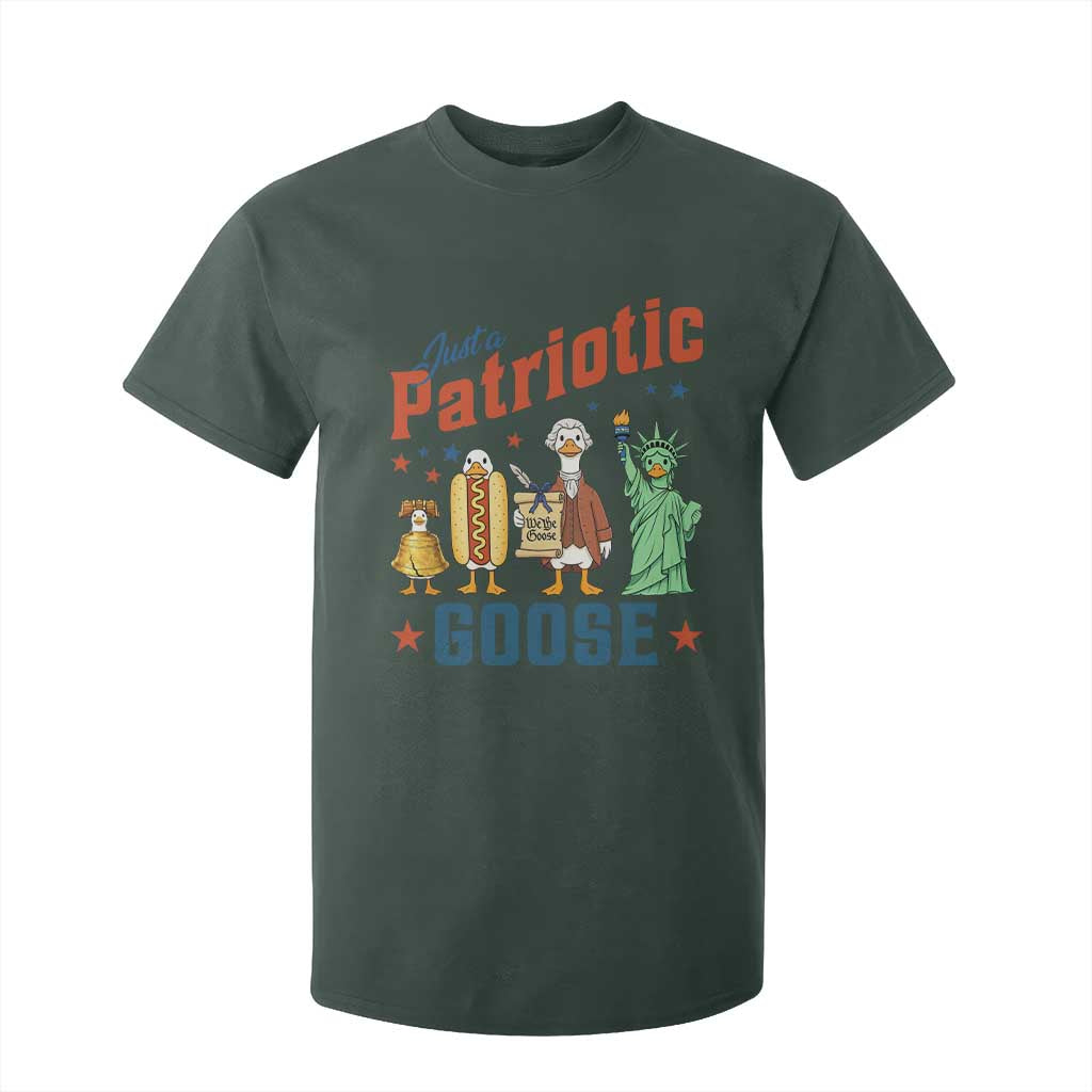 Just A Patriotic Goose T Shirt For Kid USA 250th Anniversary TS12 Dark Forest Green Print Your Wear