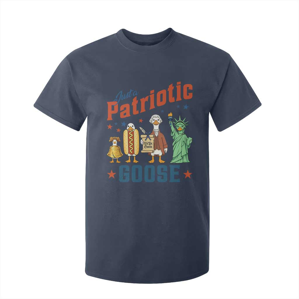 Just A Patriotic Goose T Shirt For Kid USA 250th Anniversary TS12 Navy Print Your Wear