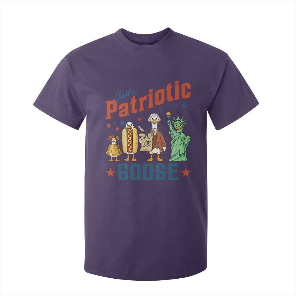 Just A Patriotic Goose T Shirt For Kid USA 250th Anniversary TS12 Purple Print Your Wear
