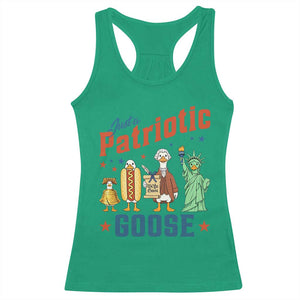 Just A Patriotic Goose Racerback Tank Top USA 250th Anniversary TS12 Irish Green Print Your Wear