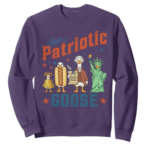 Just A Patriotic Goose Sweatshirt USA 250th Anniversary TS12 Purple Print Your Wear