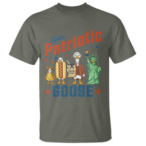 Just A Patriotic Goose T Shirt USA 250th Anniversary TS12 Military Green Print Your Wear
