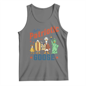 Just A Patriotic Goose Tank Top USA 250th Anniversary TS12 Black Heather Print Your Wear
