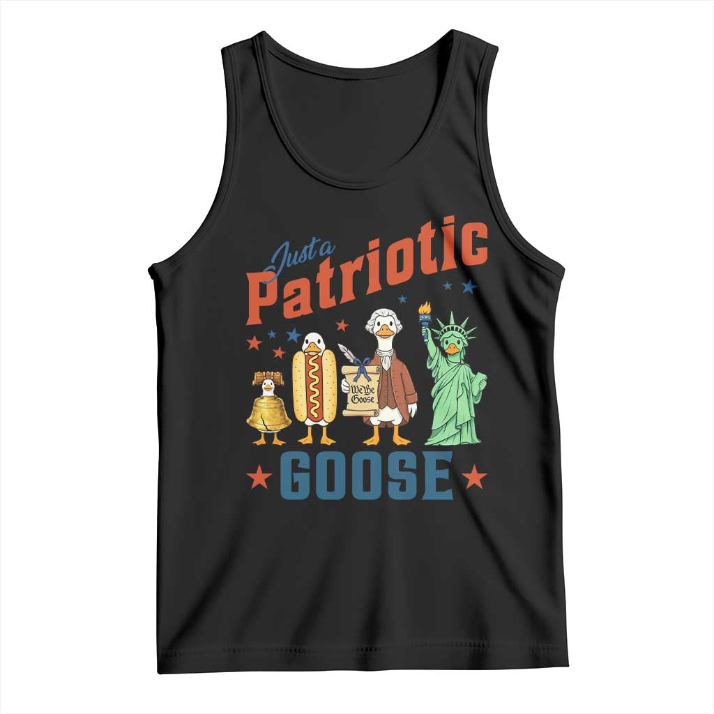 Just A Patriotic Goose Tank Top USA 250th Anniversary TS12 Black Print Your Wear