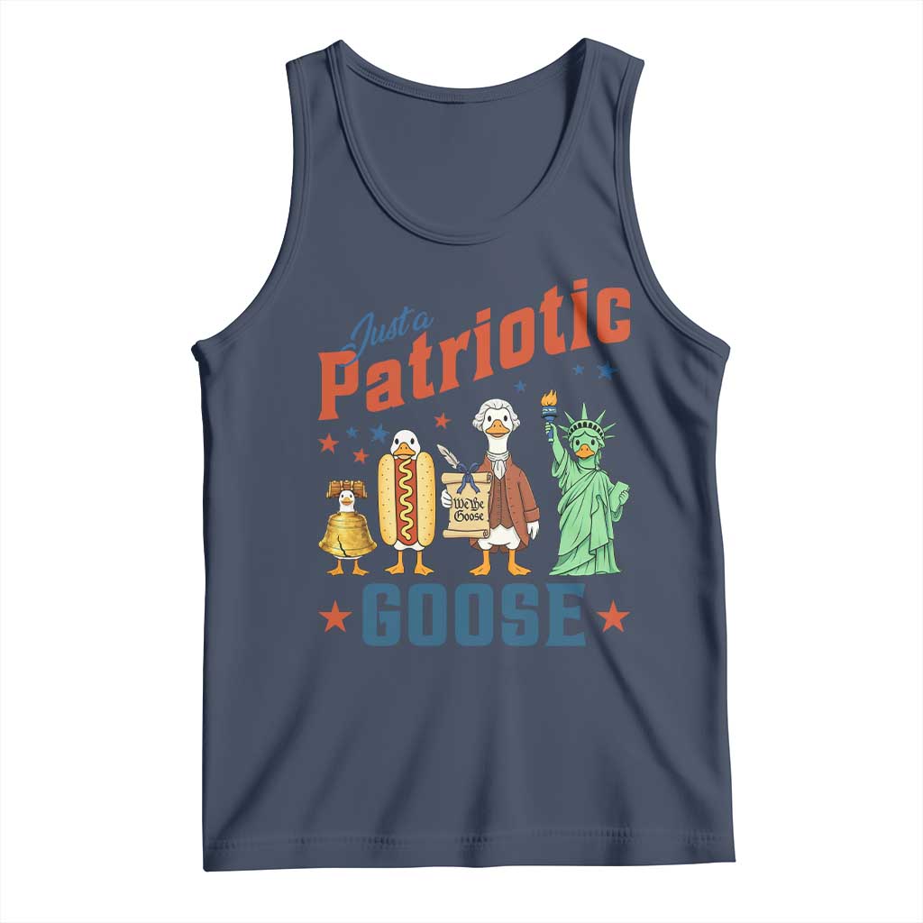 Just A Patriotic Goose Tank Top USA 250th Anniversary TS12 Navy Print Your Wear