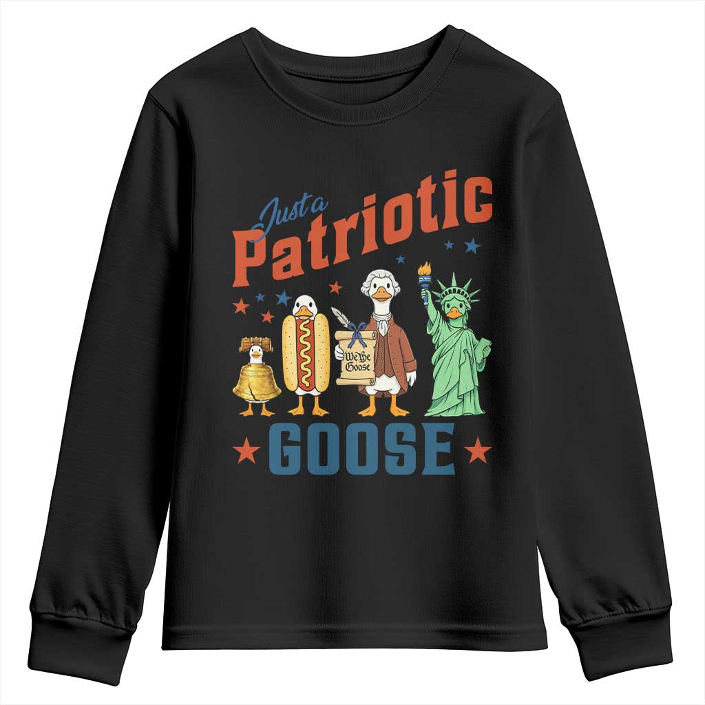 Just A Patriotic Goose Youth Sweatshirt USA 250th Anniversary TS12 Black Print Your Wear