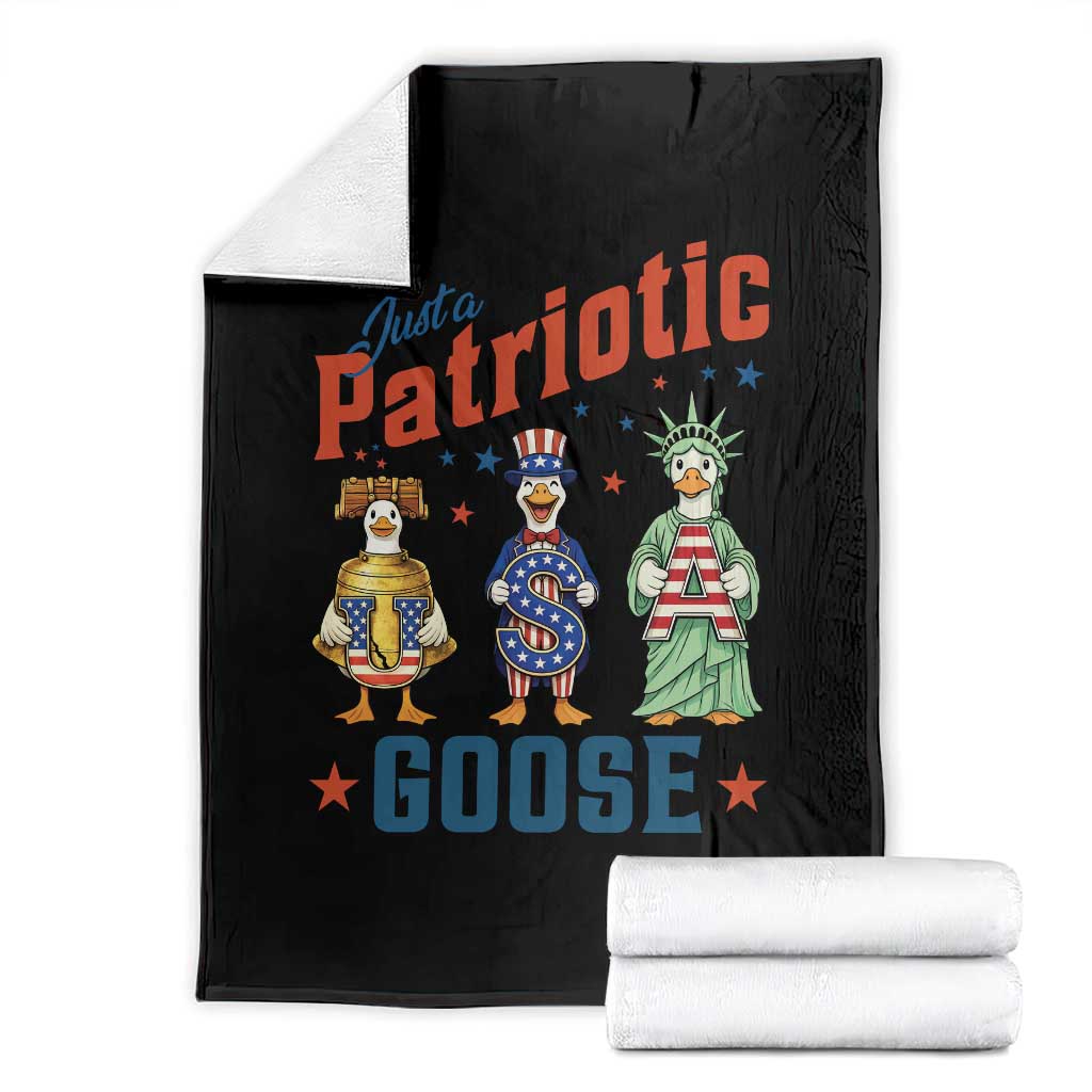 Just A Patriotic Goose Throw Blanket Funny Freedom Goose Patriotic TS12 Black Print Your Wear
