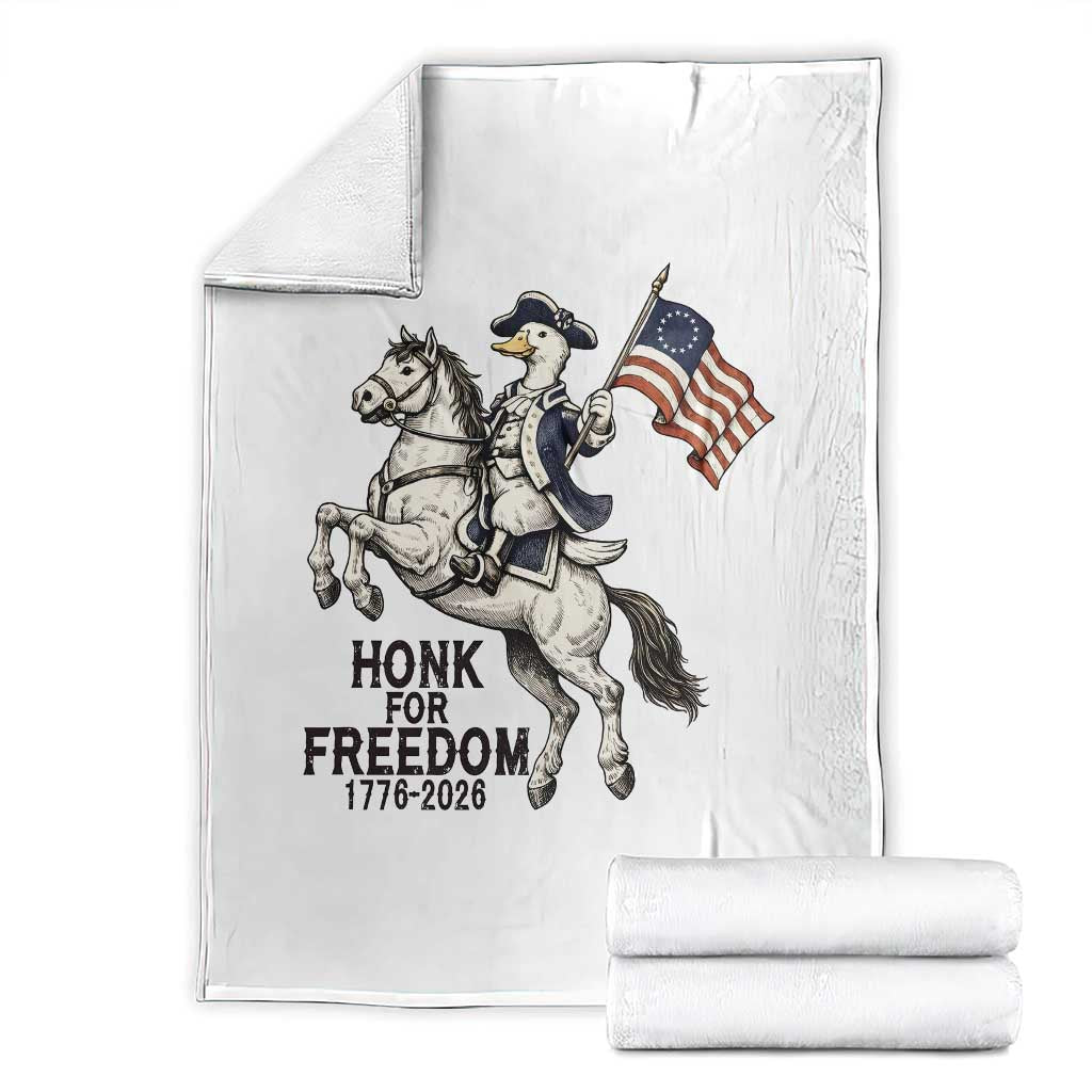 Funny Patriotic Goose Cowboy Throw Blanket Honk For Freedom TS12 White Print Your Wear