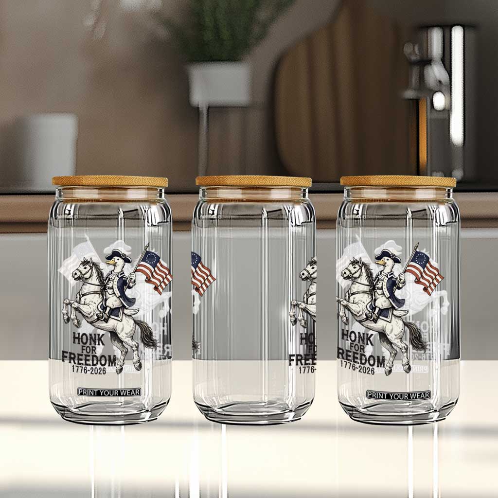 Funny Patriotic Goose Cowboy Glass Can Honk For Freedom TS12 Print Your Wear