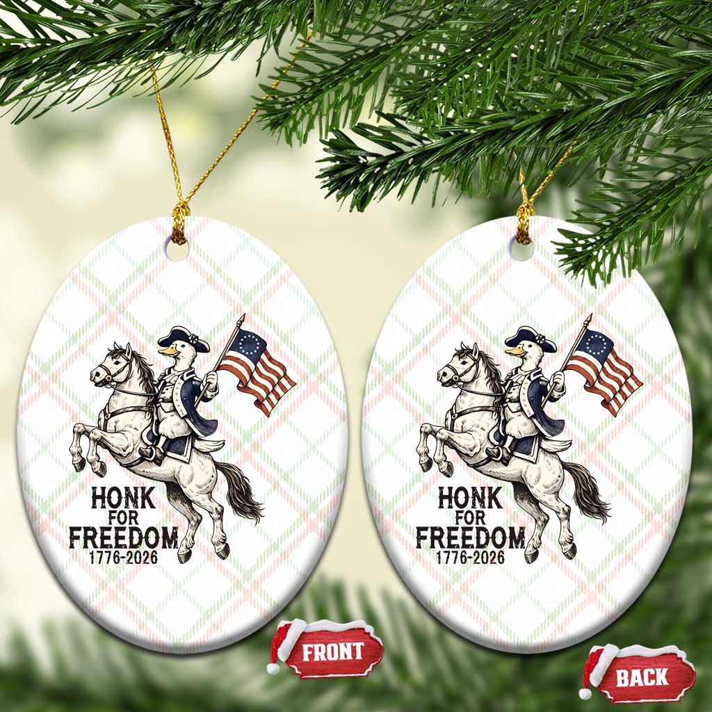 Funny Patriotic Goose Cowboy Ceramic Ornament Honk For Freedom TS12 Print Your Wear
