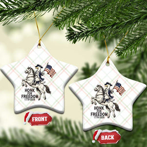 Funny Patriotic Goose Cowboy Ceramic Ornament Honk For Freedom TS12 Print Your Wear