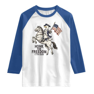 Funny Patriotic Goose Cowboy Raglan Shirt Honk For Freedom TS12 White Royal Print Your Wear