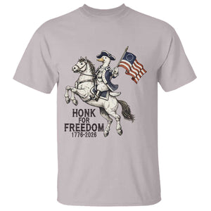 Funny Patriotic Goose Cowboy T Shirt Honk For Freedom TS12 Ice Gray Print Your Wear