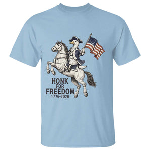 Funny Patriotic Goose Cowboy T Shirt Honk For Freedom TS12 Light Blue Print Your Wear