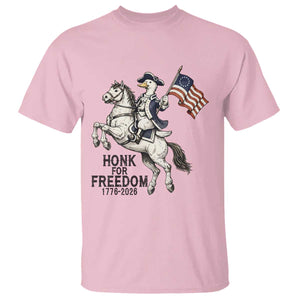 Funny Patriotic Goose Cowboy T Shirt Honk For Freedom TS12 Light Pink Print Your Wear