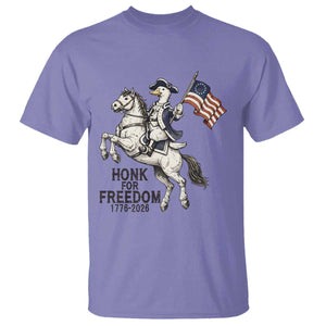 Funny Patriotic Goose Cowboy T Shirt Honk For Freedom TS12 Violet Print Your Wear