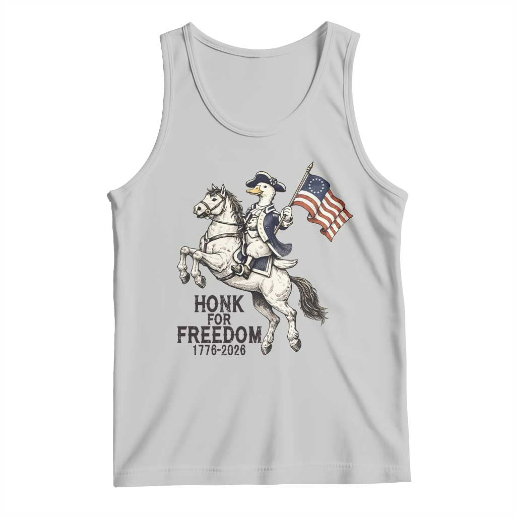 Funny Patriotic Goose Cowboy Tank Top Honk For Freedom TS12 Ash Print Your Wear