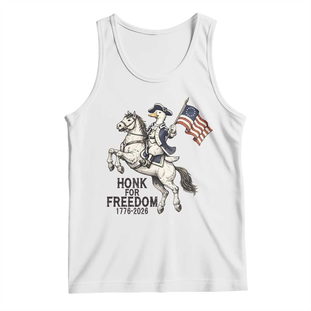 Funny Patriotic Goose Cowboy Tank Top Honk For Freedom TS12 White Print Your Wear