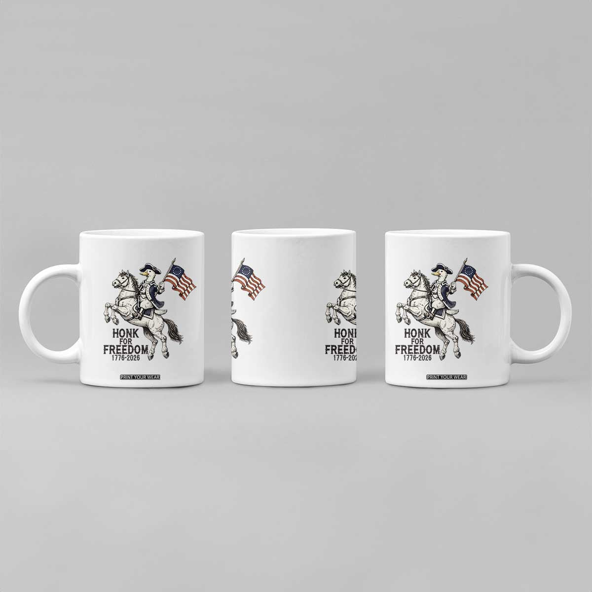 Funny Patriotic Goose Cowboy Coffee Mug Honk For Freedom TS12 Print Your Wear