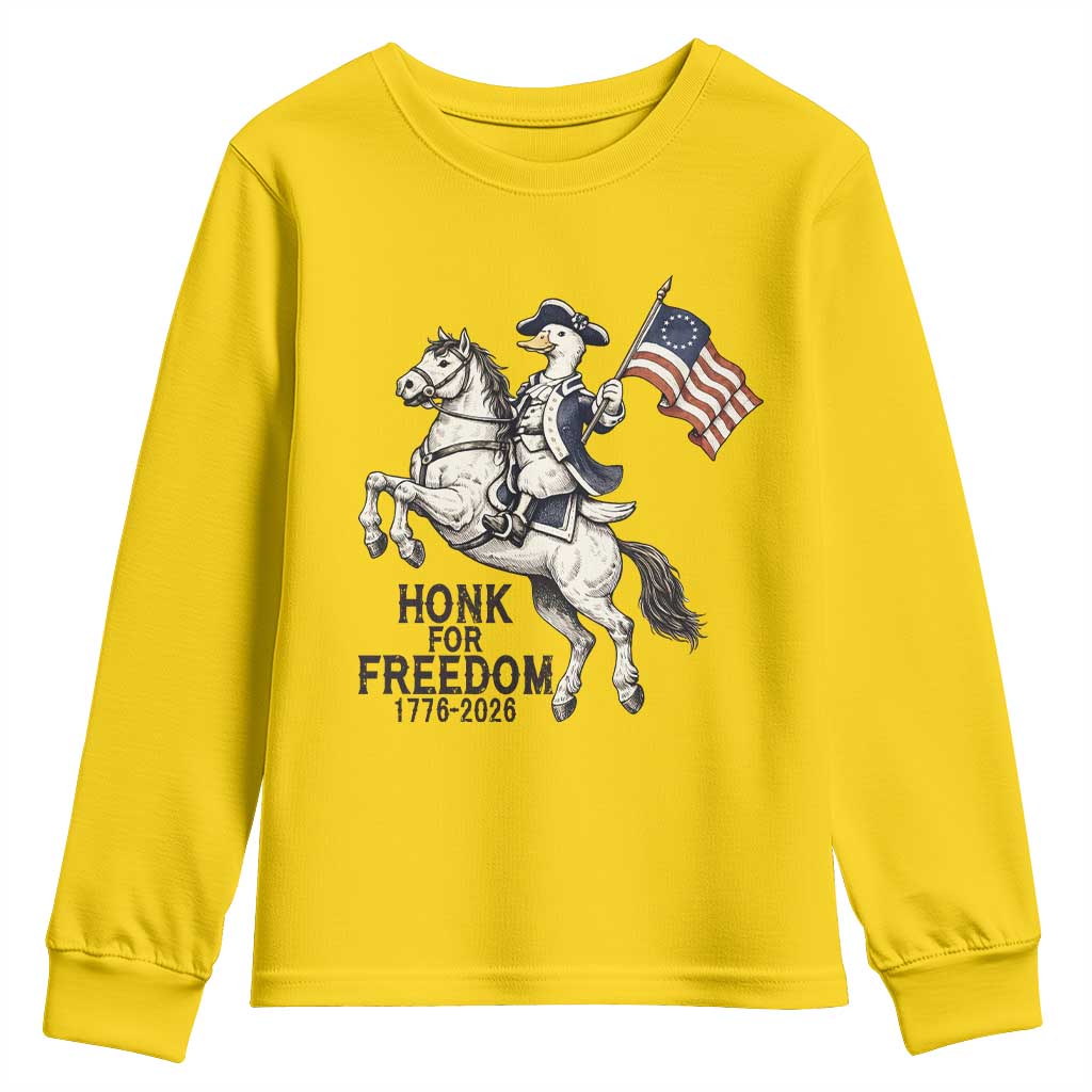 Funny Patriotic Goose Cowboy Youth Sweatshirt Honk For Freedom TS12 Daisy Print Your Wear