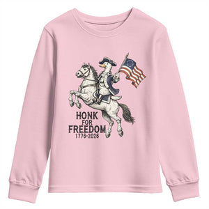 Funny Patriotic Goose Cowboy Youth Sweatshirt Honk For Freedom TS12 Light Pink Print Your Wear