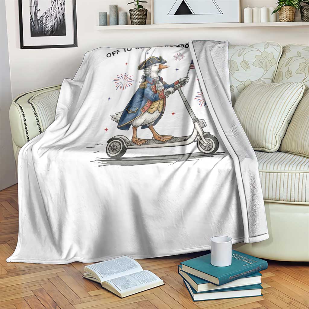 Funny Patriotic Goose Throw Blanket Off To Celebrate 250 Years TS12 Print Your Wear