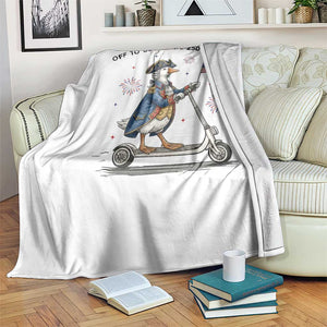 Funny Patriotic Goose Throw Blanket Off To Celebrate 250 Years TS12 Print Your Wear