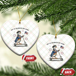 Funny Patriotic Goose Ceramic Ornament Off To Celebrate 250 Years TS12 Print Your Wear