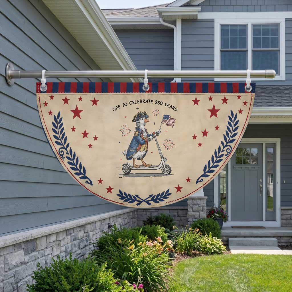 Funny Goose Patriotic Fan Flag Off To Celebrate 250 Years TS12 2pcs pack Laurel Tan Print Your Wear