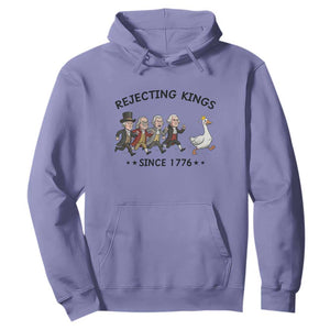 Rejecting Kings Since 1776 Hoodie Funny Founding Fathers Chasing Royal Goose TS12 Violet Print Your Wear