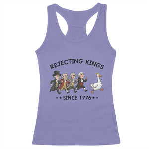 Rejecting Kings Since 1776 Racerback Tank Top Funny Founding Fathers Chasing Royal Goose TS12 Violet Print Your Wear
