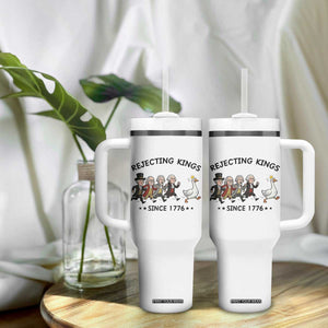 Rejecting Kings Since 1776 Tumbler With Handle Funny Founding Fathers Chasing Royal Goose TS12 Print Your Wear
