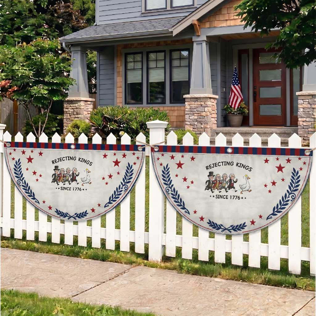 Rejecting Kings Since 1776 Patriotic Fan Flag Funny Founding Fathers Chasing Royal Goose TS12 2pcs pack Laurel Beige Print Your Wear