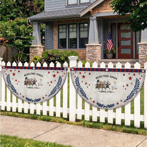 Rejecting Kings Since 1776 Patriotic Fan Flag Funny Founding Fathers Chasing Royal Goose TS12 2pcs pack Laurel Beige Print Your Wear