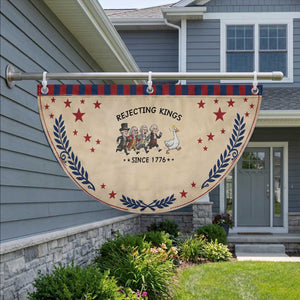 Rejecting Kings Since 1776 Patriotic Fan Flag Funny Founding Fathers Chasing Royal Goose TS12 2pcs pack Laurel Tan Print Your Wear