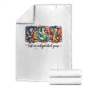 Just An Independent Goose Throw Blanket Funny Patriotic Goose TS12 White Print Your Wear