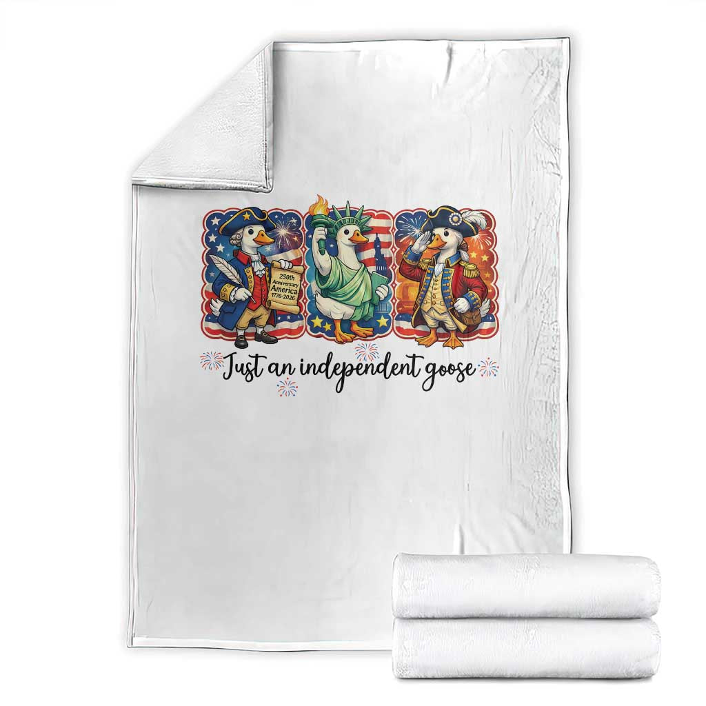 Just An Independent Goose Throw Blanket Funny Patriotic Goose TS12 White Print Your Wear