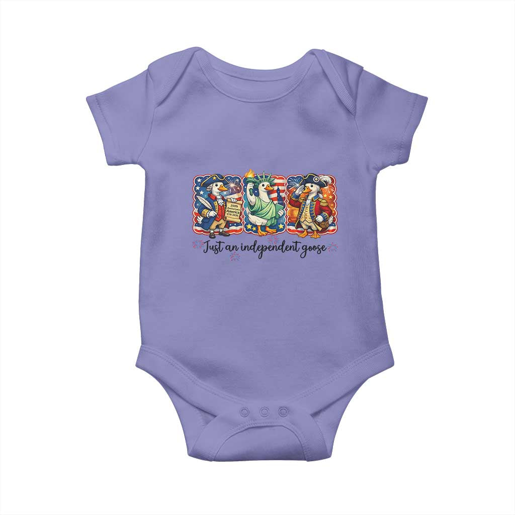 Just An Independent Goose Baby Onesie Funny Patriotic Goose TS12 Violet Print Your Wear