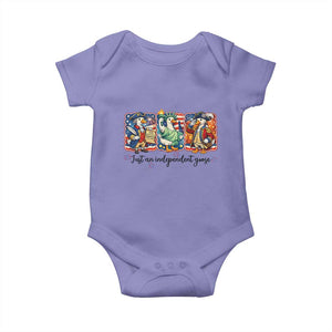 Just An Independent Goose Baby Onesie Funny Patriotic Goose TS12 Violet Print Your Wear