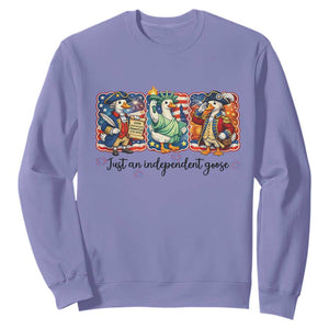 Just An Independent Goose Sweatshirt Funny Patriotic Goose TS12 Violet Print Your Wear