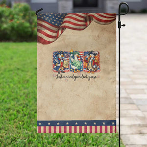 Just An Independent Goose Garden Flag Funny Patriotic Goose TS12 Vintage Rustic Tan Navy Print Your Wear
