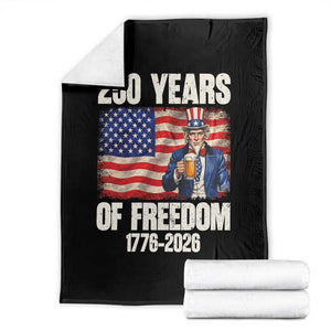 250 Years Of Freedom Throw Blanket Patriotic Uncle Sam TS12 Black Print Your Wear