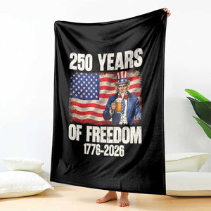 250 Years Of Freedom Throw Blanket Patriotic Uncle Sam TS12 Print Your Wear