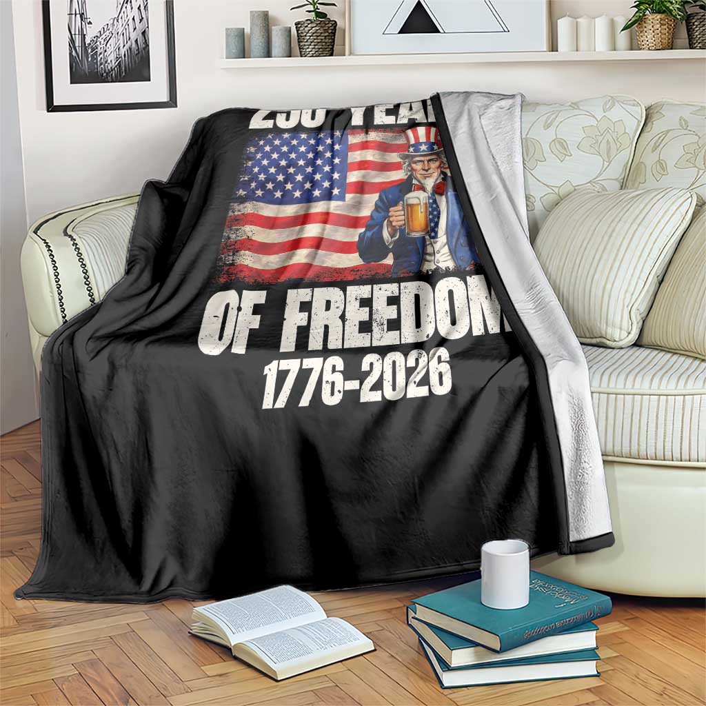 250 Years Of Freedom Throw Blanket Patriotic Uncle Sam TS12 Print Your Wear