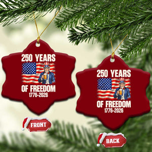 250 Years Of Freedom Ceramic Ornament Patriotic Uncle Sam TS12 Print Your Wear