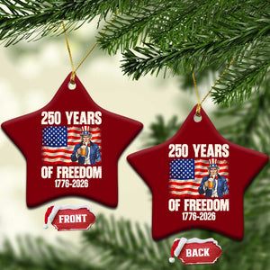 250 Years Of Freedom Ceramic Ornament Patriotic Uncle Sam TS12 Print Your Wear