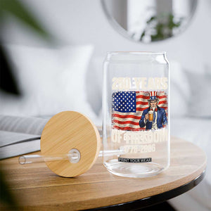 250 Years Of Freedom Glass Can Patriotic Uncle Sam TS12 Print Your Wear