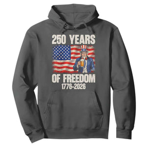 250 Years Of Freedom Hoodie Patriotic Uncle Sam TS12 Dark Heather Print Your Wear