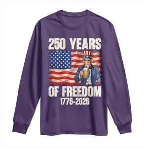 250 Years Of Freedom Long Sleeve Shirt Patriotic Uncle Sam TS12 Purple Print Your Wear