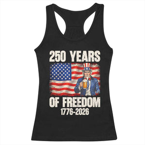 250 Years Of Freedom Racerback Tank Top Patriotic Uncle Sam TS12 Black Print Your Wear